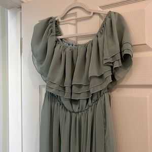 Sage, Chiffon Maxi Dress